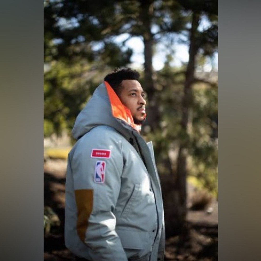 Canada Goose x Rhude x NBA Limited edition Men's Blue and Orange Hooded Jacket L